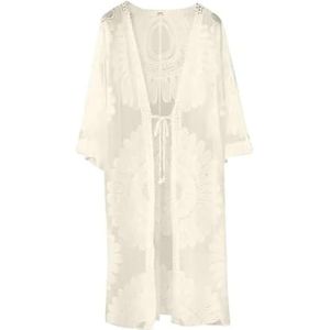 Dames Badpak, sexy, Open Stitch Zomer Strand Jurk Perspectief Zomer Strand Cover Up Sneldrogend Zomer Strand Cover Up Vrouwen Kleding Badpak Dames Zee (Beige)