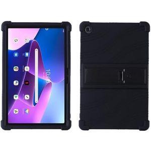 Tablet Case Geschikt for Lenovo Tab M10 3e Gen 10.1inch TB-328FU TB-328XU Siliconen Stand Cover(Black)