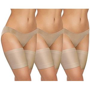 SESTO SENSO 3 paar dijbeenbanden, sexy, elastisch, anti-wrijving met 4 siliconen strepen, L