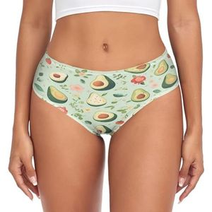 sawoinoa Tropisch avocado vruchten, madeliefjes bloemen onderbroek dames middelhoge taille slip vrouwen comfortabel elastisch sexy ondergoed bikini broekje, Mode Pop, M