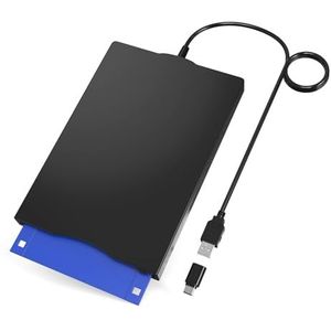 USB-floppy drive en bandstation, eenvoudige conversie met floppy disk naar USB-converter, zip-drive inbegrepen, compatibel met Mac en pc, Linux-systemen, plug and play zonder drivers