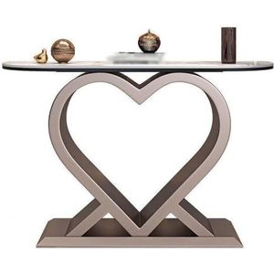Entreetafel, Moderne consoletafel met imitatiemarmeren blad for hal en woonkamer(Rose gold,M)