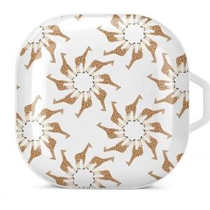 Giraffe ronde oordopjes hoesje compatibel met Samsung hard shell beschermhoes wit stijl