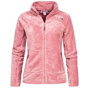 Geographical Norway Upaline Lady - fleecejack dames fijne warme ritssluiting - herfst winter lente warme damesjassen dames - lange mouwen trui bont zacht outdoor comfort, Lichtroze, XL