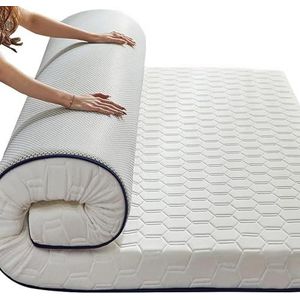 BRRRRT Matras van latex, zacht en dik, Japanse futon, eenvoudig, antislip, ademend en opvouwbaar (wit, 150 x 200 cm)