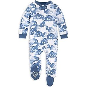 Burt's Bees Baby Sleep & Play, Biologische eendelige romper-jumpsuit Pj, Pyjama Footie met ritssluiting aan de voorkant, Maanlicht Wolken, 6-9 maanden