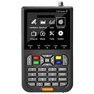 Satellietzoeker V8 Finder 2 Grijs 7.4V Satellietsignaalzoeker DVB-S/S2/S2X Digitale 1080P HD H.264 VS ST-5150 V8 FINDER PRO WS6933 WS6980(With Bag and Charge)