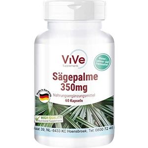Zaagpalm-extract 350 mg - 60 capsules - veganistisch - 25% vetzuren | Kwaliteit uit Duitsland van ViVe Supplements