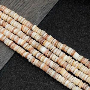 Natuurlijke beige abacus kralen platte ovale losse spacer kralen parelmoer schelp voor sieraden maken handgemaakte diy ketting armbanden-medium-1 streng