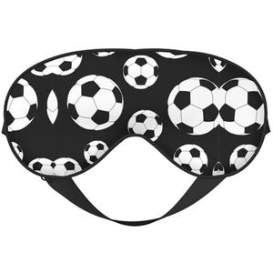 Voetbal zwart oogmasker, verduisterend oogmasker unisex, slaapooghoezen met verstelbare bandjes, reisoogmasker