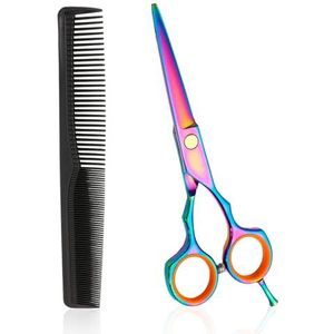 1 stuk kappersschaar met kam, kappersschaar, roestvrij stalen schaar, professionele kappersschaar, geschikt voor salon, kappers, mannen, vrouwen