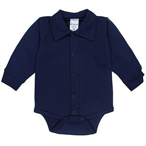 TupTam Baby Jongens Overhemd Romper met Lange Mouw een Kraag, Donkerblauw, 98