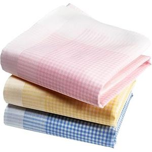 Zakdoeken voor dames, premium stof, 100% gekamd katoen, 35 cm x 35 cm, 3-delig, model P01