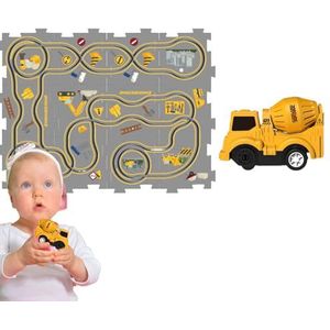 Puzzelbanen met voertuigen | Puzzle Racer Kinderautobaanset met auto, montage van educatief speelgoed voor jongens en meisjes van 3-6 jaar oud, speelgoed voor kerstcadeaus, Dalynn