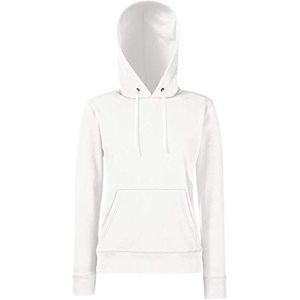 Fruit of the Loom Lady-Fit Hooded sweat hoodie voor dames, wit, M
