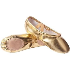 Ballet Slippers Composiet PU Lederen Ballet Dansschoenen Professionele Zachte Vrouwen Split Zool Roze Zwart Groothandel Ballerina Dansschoenen, Goud, 39 EU