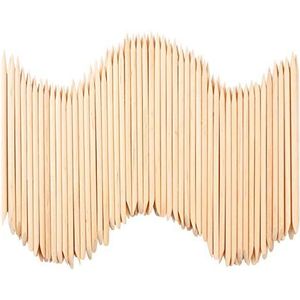 300 stuks houten oranje stokjes nagelriemstokjes dubbelzijdige multifunctionele manicure houtsticks voor pusher remover manicure kunst pedicure 4,5 inch
