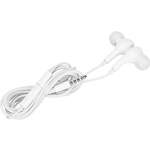 Shanrya oordopjes, zweetbestendig, ruisonderdrukking, afstandsbediening, oordopjes, anti-vibratie voor Android-telefoons (wit)