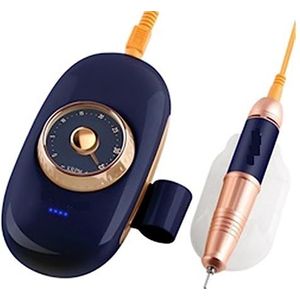 Nagelvijl elektrisch, Oplaadbare nagelboor, 35000 RPM draagbare gelpolijstmachine, snelle elektrische manicureset, draadloos vingernagelgereedschap(Blue)