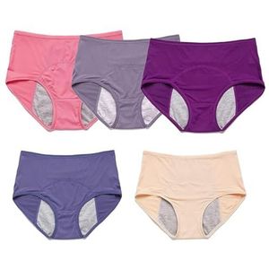 Absorberende Incontinentieslips voor Dames, lekvrij Ondergoed met Hoge Taille voor Dames, lekvrije Menstruatieslipjes in Grote Maten Fysiologische Broeken Wasbaar Herbruikbaar