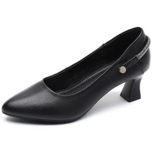 Sekiueo Mary Jane-Schoenen Voor Dames Kitten Heels Pumps Met Puntige Neus Feestjurkschoenen Gesloten Neus,zwart,33 EU