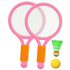 perfeclan Kinderen Badminton Tennis Set Kinderen Tennisrackets met Bal Shuttle Badminton Racket Tennisrackets voor Meisjes Achtertuin, ROZE