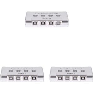 3 set 4Ports USB 2.0 Auto Sharing Switch HUB Selector Switcher voor Printer Scanner
