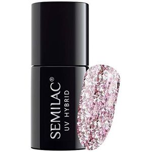 Semilac Gel nagellak, semi-permanent, UV, 093 Silver Dust 7 ml