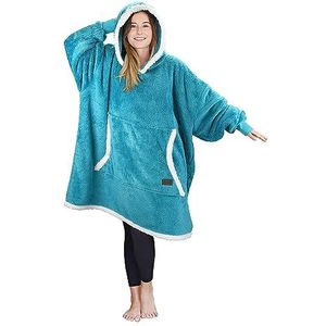Catalonia Classy Oversized sherpa hoodie-deken, warme behaaglijke deken met mouwen en capuchon, oversized capuchondeken, draagbare deken als cadeau voor familie en vrienden