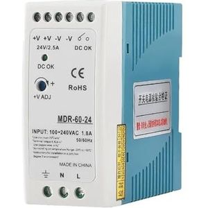 40 W, 60 W, DIN-rail, Switching Power Supply MDR Series 5 V, 12 V, 24 V, 110 V/220 V AC naar DC Industrial Stabilizer Transformer (24 V, 60 W)