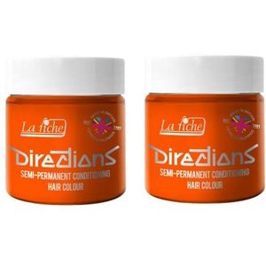 La Riche Directions Semipermanente haarverf, 100 ml, blik van 2 stuks (fluorescerend oranje)