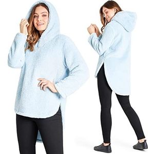 CityComfort Hoodies voor dames en tieners, pluizige teddy fleece hoodie, warme zachte dames fleece jas, Baby Blauw, S