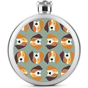 Beagle Honden Heupfles 5 oz Lekvrije Drank Fles Roestvrij Staal Wijnfles voor Bruiloft Party Geschenken