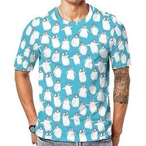 Pinguïn patroon mannen Crew T-shirts korte mouw T-shirt casual atletische zomer tops