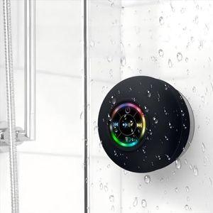 Bluetooth Luidspreker Douche Speaker Draadloze Draagbare Mini Hoorn Speaker Zuignap voor Badkamer Bass Stereo Trompet Draadloze Ondersteuning LED Licht voor Douche Thuis en Buiten Etc
