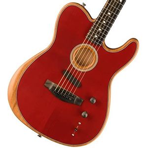 Fender American Acoustasonic Telecaster Crimson Red Electro-Acoustic Gitaar met Gig Bag