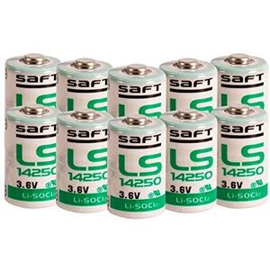 Saft Batterijen LS14250, 3,6 V, 1/2 AA, 10 stuks