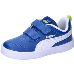 PUMA Courtflex V2 V Inf uniseks-baby Sneaker Low top, COBALT GLAZE-PUMA WHITE-LIME POW, 23 EU