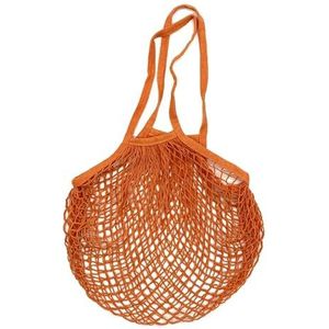 MZPOZB Draagbare Katoenen Mesh Tas 3Pcs Lange Handvat Herbruikbare Mesh Opbergzakken Katoen Boodschappentassen Voor Groente Fruit String Boodschappentas Tote Handvat Opbergzakken Mesh Zakken, Oranje,