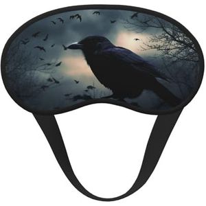 Nachtkraai slaapmasker, zacht, comfortabel oogmasker met verstelbare riem, verduisterend, oogslaapschaduwhoes voor vrouwen, meisjes, mannen, reizen, yoga, dutje in ploegendienst