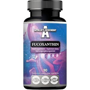 Fucoxanthine 50mg van zeewierextract, 90 veganistische capsules, 3 maanden voorraad, natuurlijk plantaardig ingrediënt voor gezond gewichtsverlies en verbeterde stofwisseling - door Apollo's Hegemony