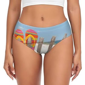 yagDAA Flip Flop Print Dames Ondergoed Zachte Elastische Bikini Slips Knickers Dames Hipster Slipje Onderbroek, Zwart, XS
