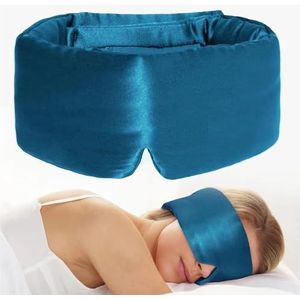 100% moerbeizijde slaapmasker ooglapje blokkerende licht oogmasker zacht gewatteerd reizen slaaphulpmiddel voor slaap patch slaapmasker (BLAUW 2)