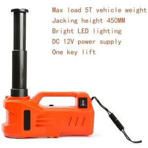 Hydraulische krik, 12V 3T/5T 155-450MM 135-360MM Hydraulische Autovloerkrik 150W Nominaal vermogen 13A Max. Stroom Elektrische Hydraulische Hefgereedschappen(5T Orange 155-450MM)
