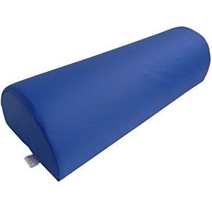 ZEN – driekwart rol voor massagestoelen en therapielligstoelen 60 x 23 x 16 cm – steunrol voor nek en knie – knierol halfrond van PU-kunstleer – massage-accessoires blauw