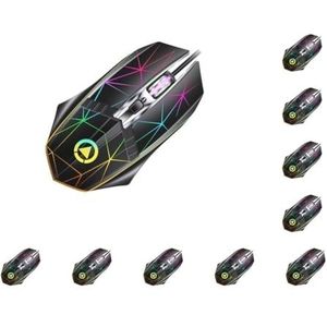 NeaxgeandX 10 set van Computer USB Bedrade Gloeiende Optische Muis Draagbare 4 Knoppen Gaming RGB Licht Muizen Verstelbare 1200/1600/2400DPI Driver-vrij