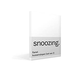 Snoozing - Flanel - Kussenslopen - Set van 2-40x60 cm - Wit