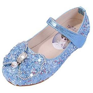 Cool&D Meisjesschoenen prinses schoenen Frozen schoenen sandalen platte schoenen Oxford zolen sandaal, blauw (a), 33 EU