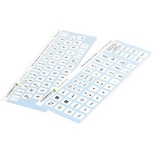 Lacerto® | 12x13mm - Duitse stickerset voor PC & laptop toetsenborden incl. extra toetsen & numeriek blok | kleur: wit