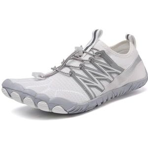 Wandelen Blotevoetenschoenen Vrouwen Mannen, Blotevoetenwaterschoenen voor Vrouwen Mannen, Brede Teen Box, Slip On, voor Wandelen Gym Workout Trail Running, Wit, 41.5 EU